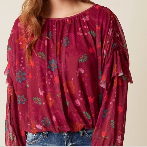 NWT Free People Berry Floral Top - Picture 2 of 5